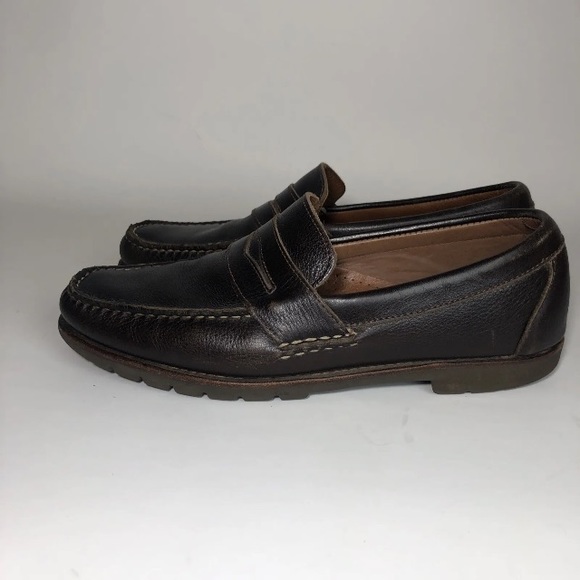 Allen Edmonds 10.5 B Hampton penny Loafer
Lug slip on Shoe Narrow brown main image 10